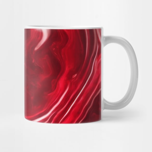 RED AND WHITE LIQUID MARBLE DESIGN, IPHONE CASE, MUGS, AND MORE by ZARBIT